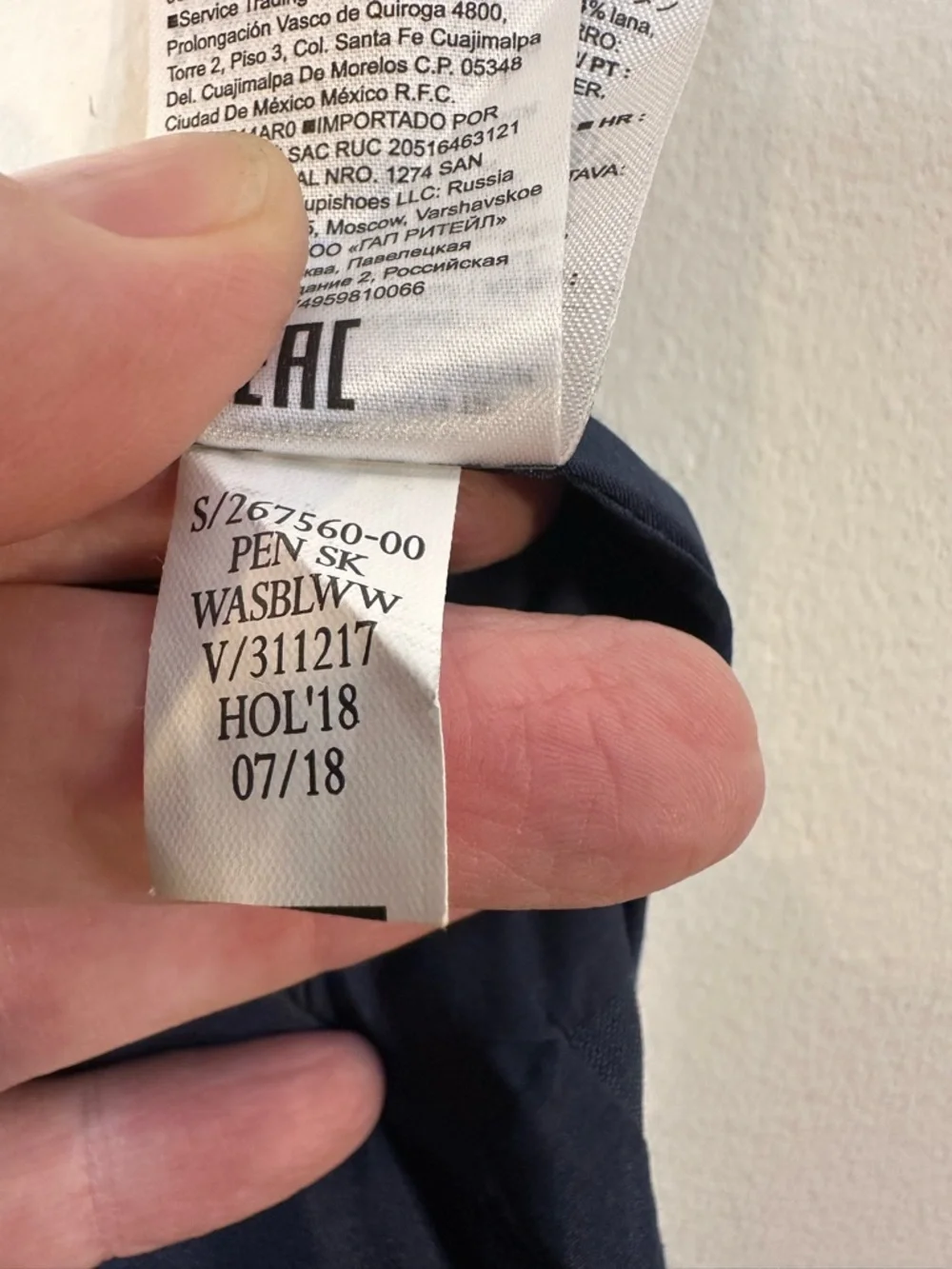 Banana Republic Stretch Wool Midi Navy Blue Pencil Skirt Sz 16 Business Casual - Picture 8 of 8